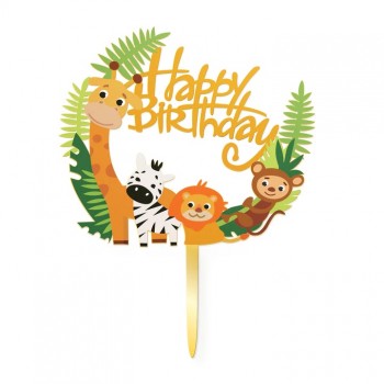 Topper HAPPY BIRTHDAY urodziny zwierzątka ZOO 1