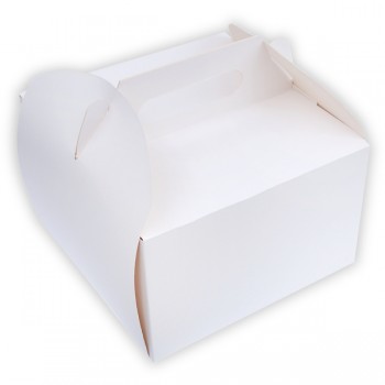 Pudełko na tort białe z uchwytem 1
