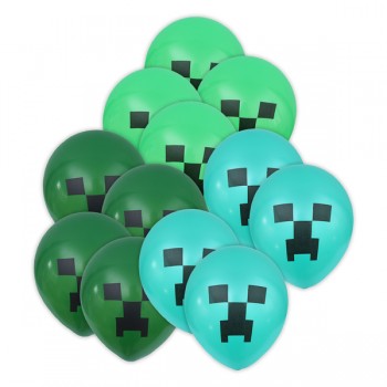 Zestaw balonów Minecraft zielone 1