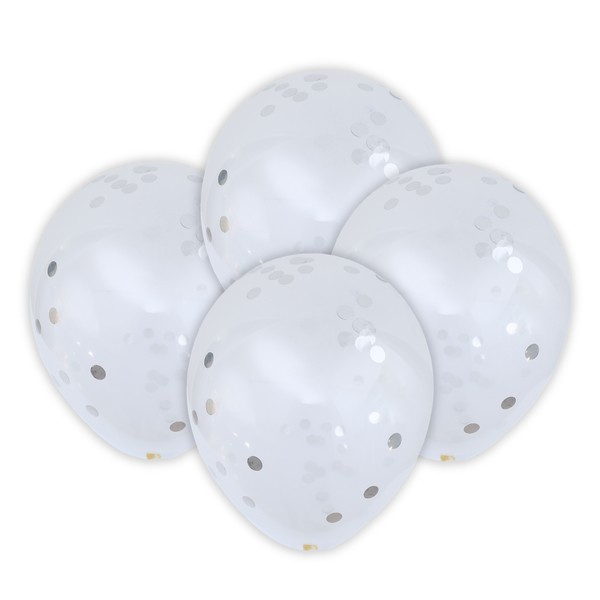 Zestaw balonów srebrnych z konfetti 1